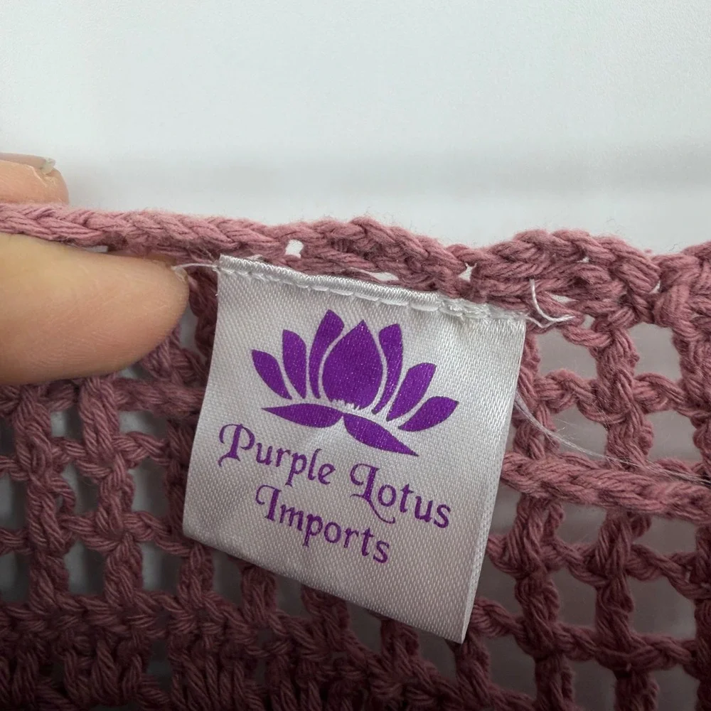 Purple Lotus Imports Crochet Tassel Shorts‎ Women  Rose Pink Boho Festival